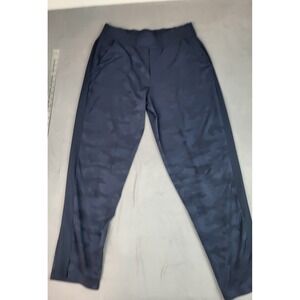 Athleta Brooklyn Ankle Pants Women 8 Blue Camo Pantalon Cheville Stretch Flaw
